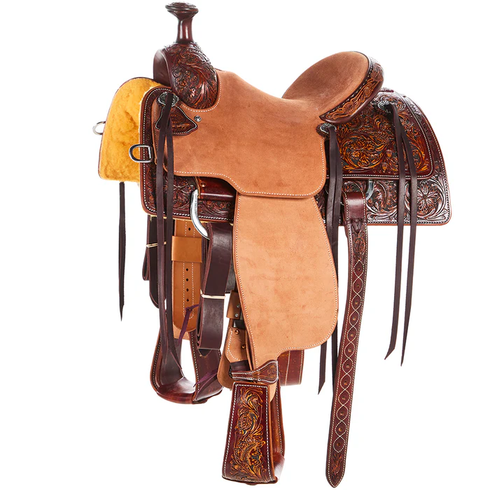 Martin Saddlery 13.5in 1/2 Breed Weathered Antique Wyoming Flower and Acorn/Oak Combo