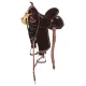 Tomahawk Chocolate Roughout with White Buckstitch 45 cut Skirts Barrel Saddle